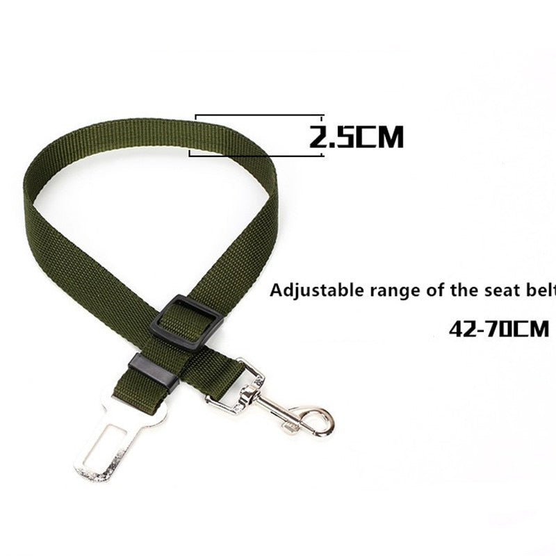 Dog Car Seatbelt Adjustable Nylon 2-in-1 Lead Clip Safety Harness Restraint Travel Strap Universal Fit Vehicle | Koossa