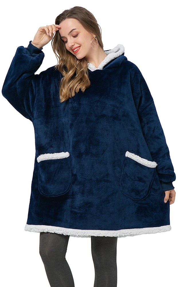 Oversized Hooded Blanket Wrap — Cosy Loungewear for Relaxing at Home & Snuggling on the Sofa | Koossa