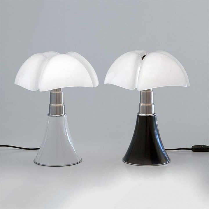Lampe à Poser LED Modulable Pétale Blanc Mat Noir Brillant Tactile Bureau Chevet Salon Design Contemporain | Koossa