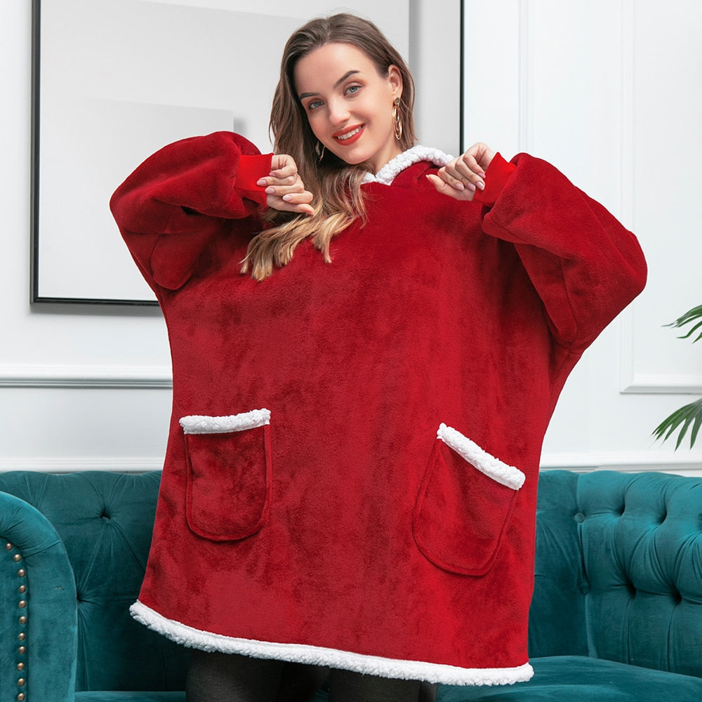 Oversized Hooded Blanket Wrap — Cosy Loungewear for Relaxing at Home & Snuggling on the Sofa | Koossa
