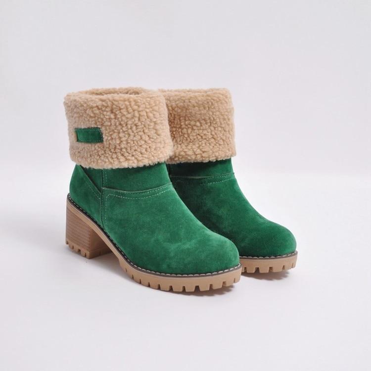Women's Foldover Ankle Boots in Black, Brown & Grey for Autumn Days | Warm Block Heel Winter Footwear with Cushioned Lining | Koossa