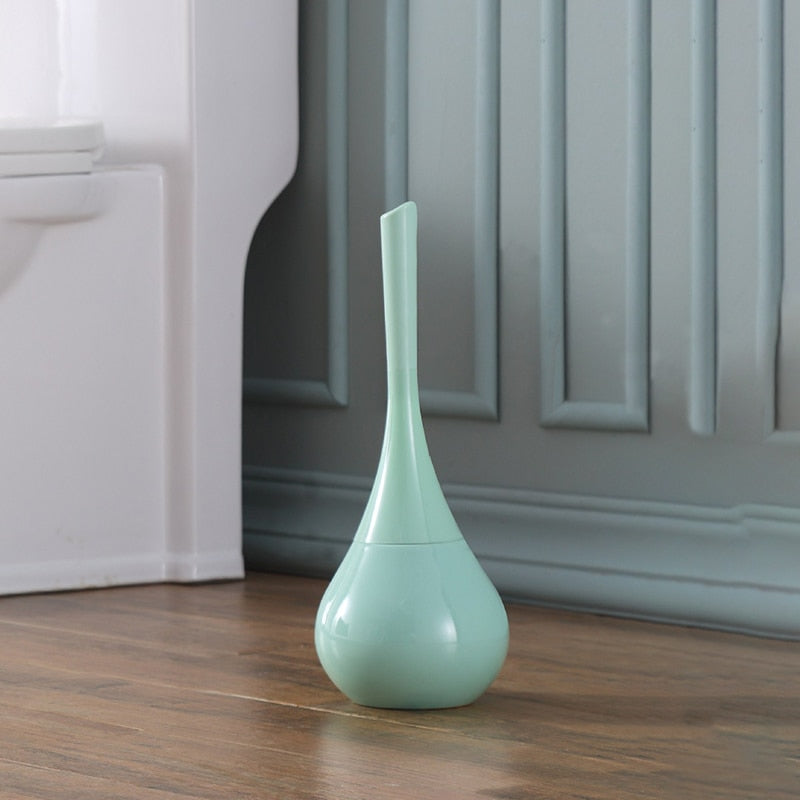 Freestanding Toilet Brush Holder Set 16 in Tall, ABS & Stainless Steel Bathroom Toilet Bowl Brush, Copper or Silver Finish, Compact Design | Lonoma