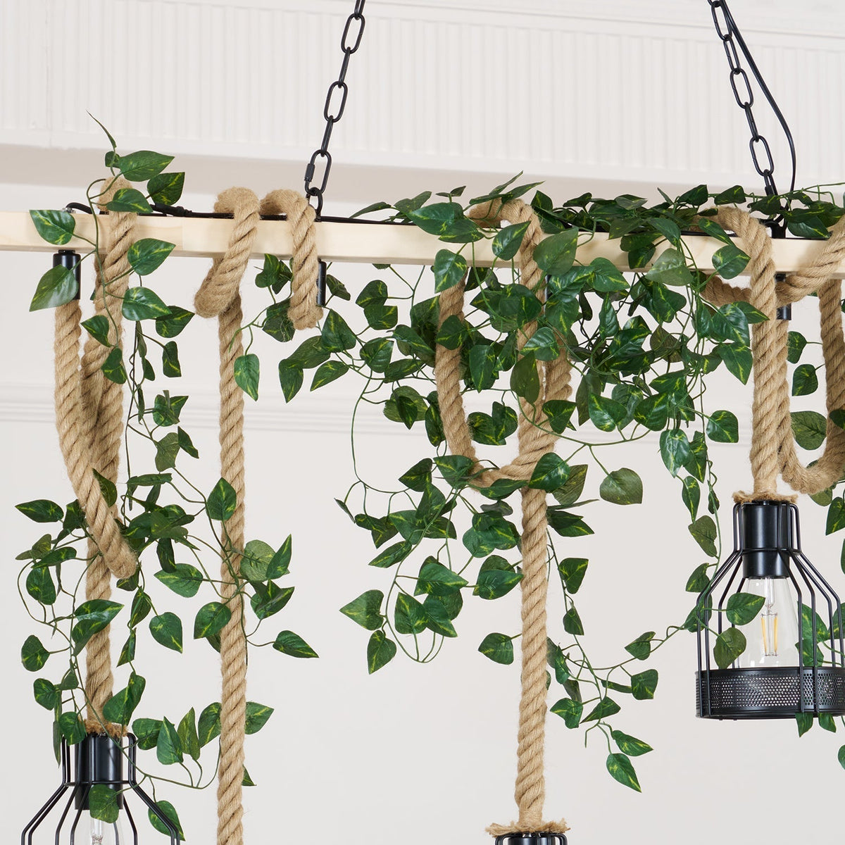 Industrial Rope Pendant Light Hemp Multi-Head Chandelier Farmhouse Vintage Hanging Fixture Rustic Ceiling Lighting for Kitchen Island | Lonoma