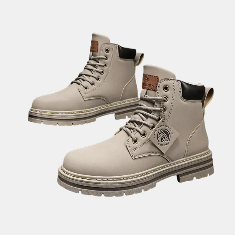 Men's Waterproof Lace-Up Boots — Comfortable All-Weather Ankle Boots with Cushioned Insole & Non-Slip Grip | Koossa