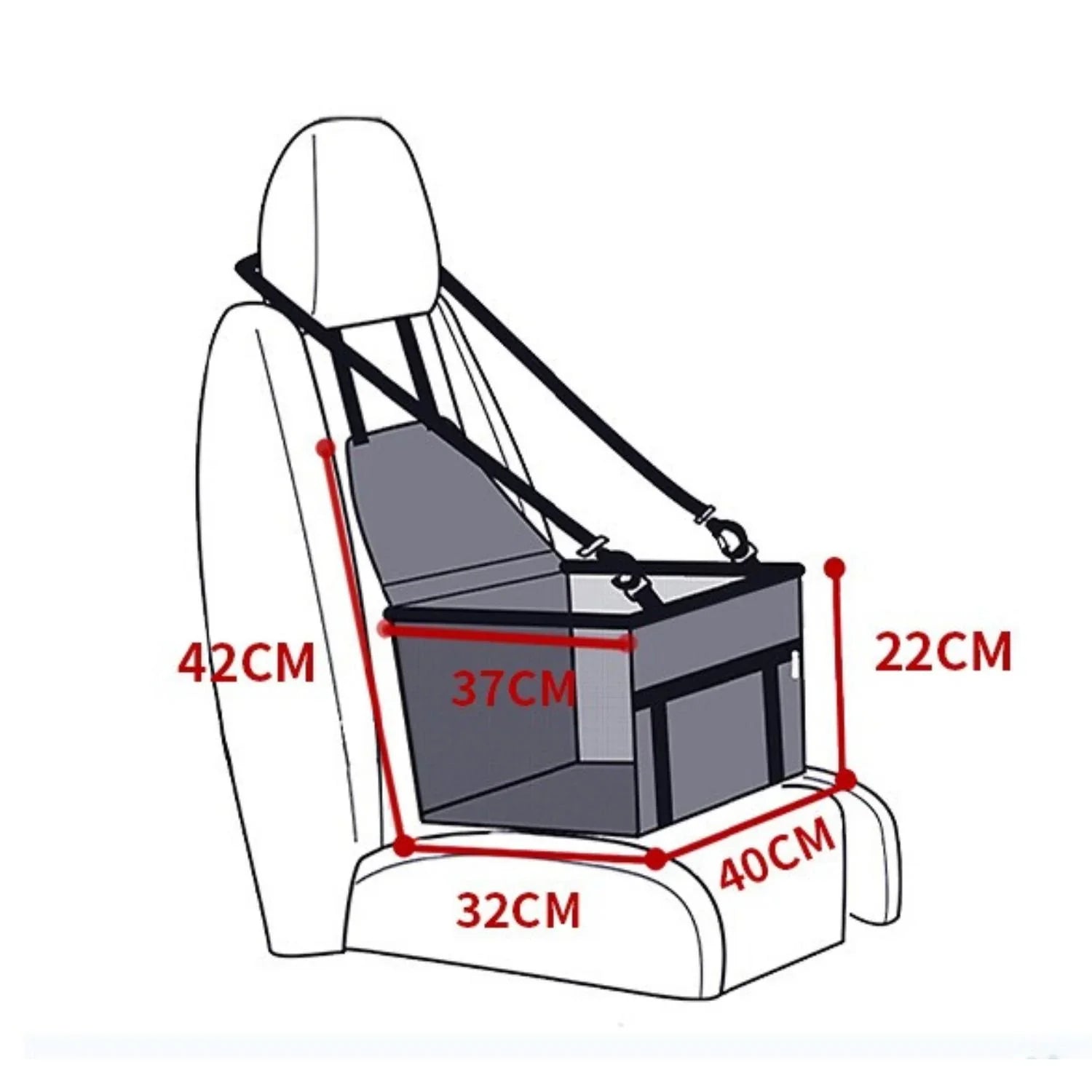 Dog Car Seat Booster Waterproof Oxford Anti-Slip Small Medium Dogs Travel Safety Seat Belt Strap Elevated Pet Car Seat Protector | Koossa