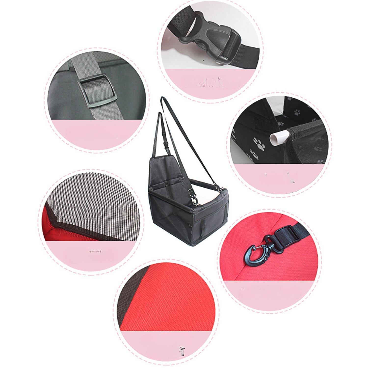 Dog Car Seat Booster Waterproof Oxford Anti-Slip Small Medium Dogs Travel Safety Seat Belt Strap Elevated Pet Car Seat Protector | Koossa