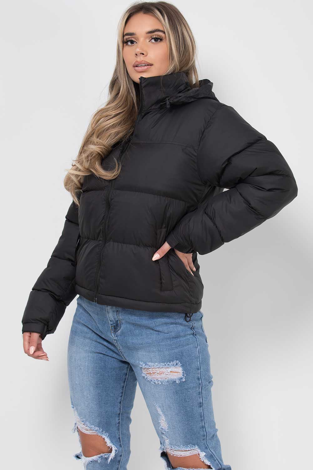 Women's Insulated Long Puffer Coat with Hood – Adjustable Drawstring, Hip-Length Coverage, Secure Zipper Pockets – Winter Warmth for | Lonoma