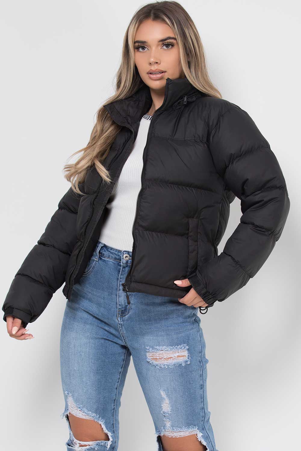 Women's Insulated Long Puffer Coat with Hood – Adjustable Drawstring, Hip-Length Coverage, Secure Zipper Pockets – Winter Warmth for | Lonoma