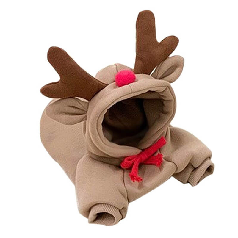 Dachshund Reindeer Hoodie Fleece Lined Polyester XS–2XL Christmas Dog Costume Festive Holiday Outfit Rudolph | Koossa