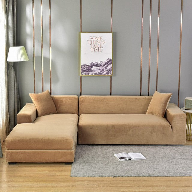 Stretch Velvet Sofa Slipcover, Universal Fit Couch Cover for Living Room, Armchair, Loveseat & 3-Seater Furniture Protector | Lonoma