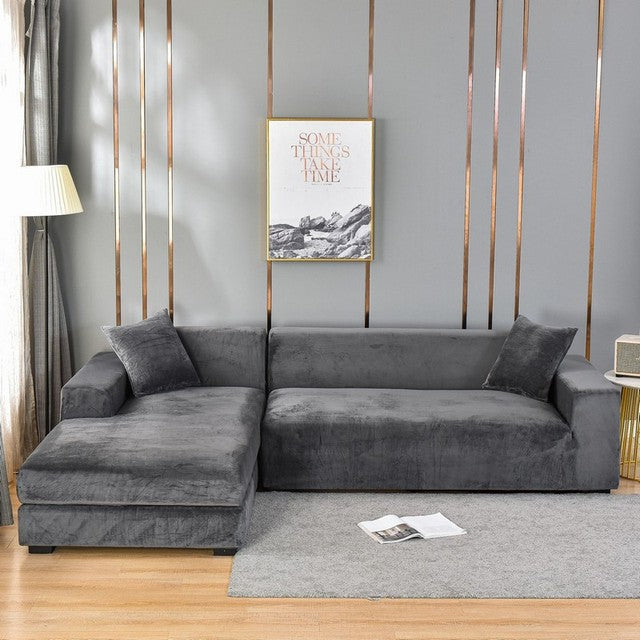 Stretch Velvet Sofa Slipcover, Universal Fit Couch Cover for Living Room, Armchair, Loveseat & 3-Seater Furniture Protector | Lonoma