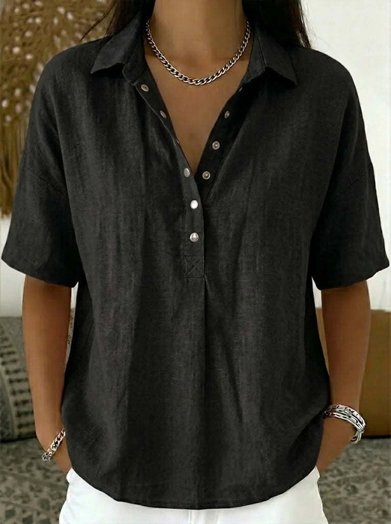 Lightweight Cotton Button-Through Collared Shirt in Seven Versatile Shades | Koossa