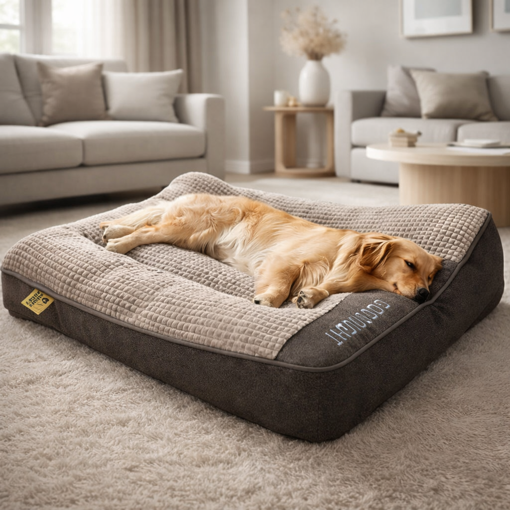 Orthopedic Dog Bed for Large Dogs with Raised Head Pillow, Washable Cover, Joint Support Pet Cushion for Senior Dogs and Big Breeds | Lonoma