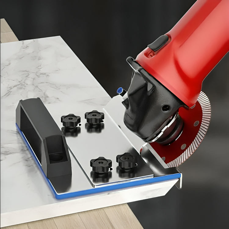 Adjustable Angle Grinder Tile Cutting Guide 45-Degree Bevel Edge Stainless Steel Mount for Bathroom Kitchen Renovation Ceramic Porcelain | Lonoma