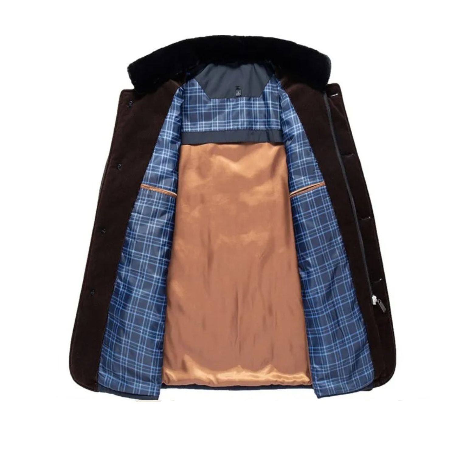 Men's Quilted Winter Jacket in Navy and Grey — Classic Smart-Casual Coat for Autumn and Winter | Koossa