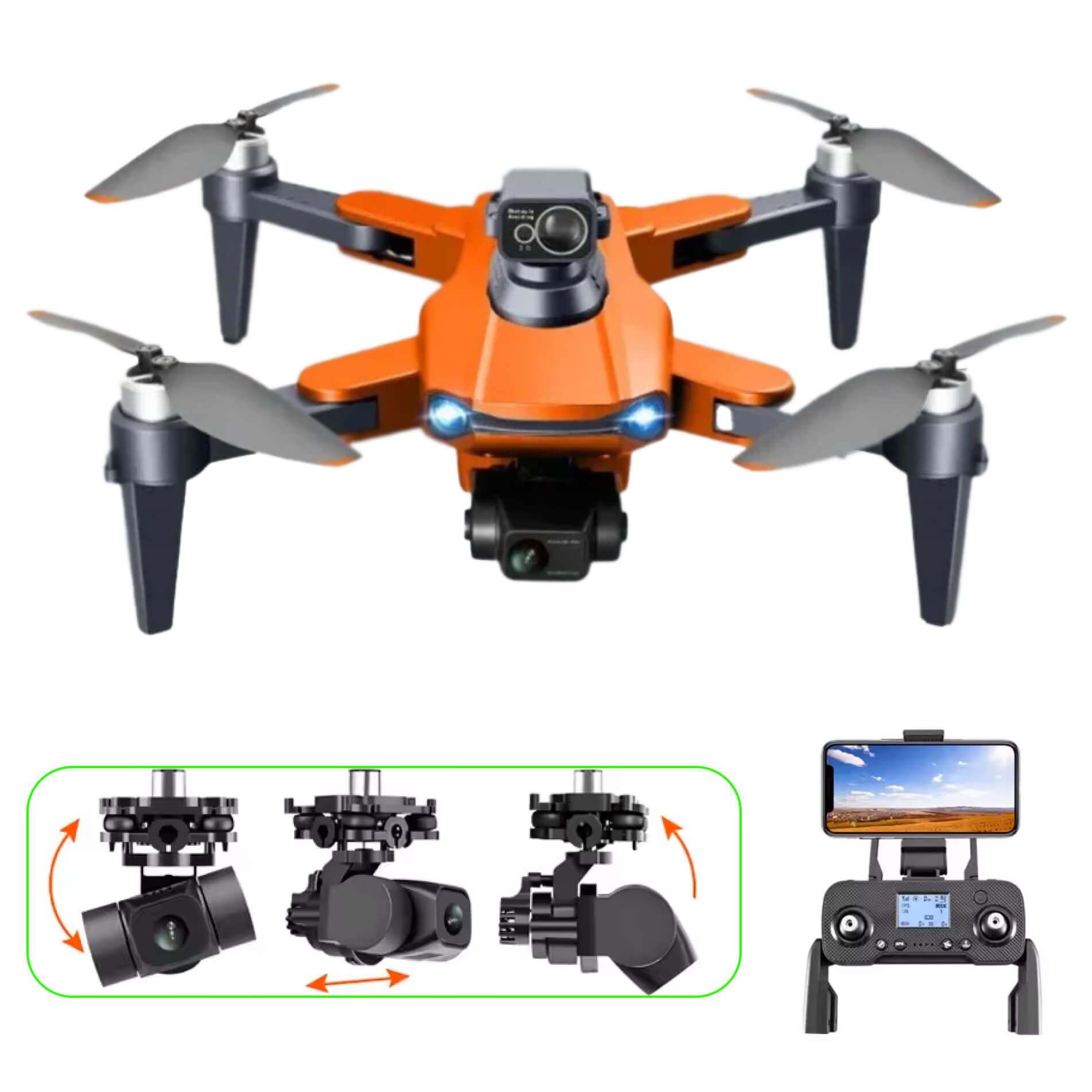 Drone Caméra 8K Double Objectif GPS Moteurs Brushless Vol Stabilisé Professionnel Photographie Aérienne | Koossa