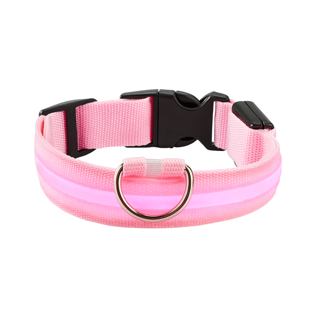LED Dog Collar USB Rechargeable Nylon Reflective Waterproof Night Safety XS XL Adjustable Pet Collar Visibility Walking | Koossa