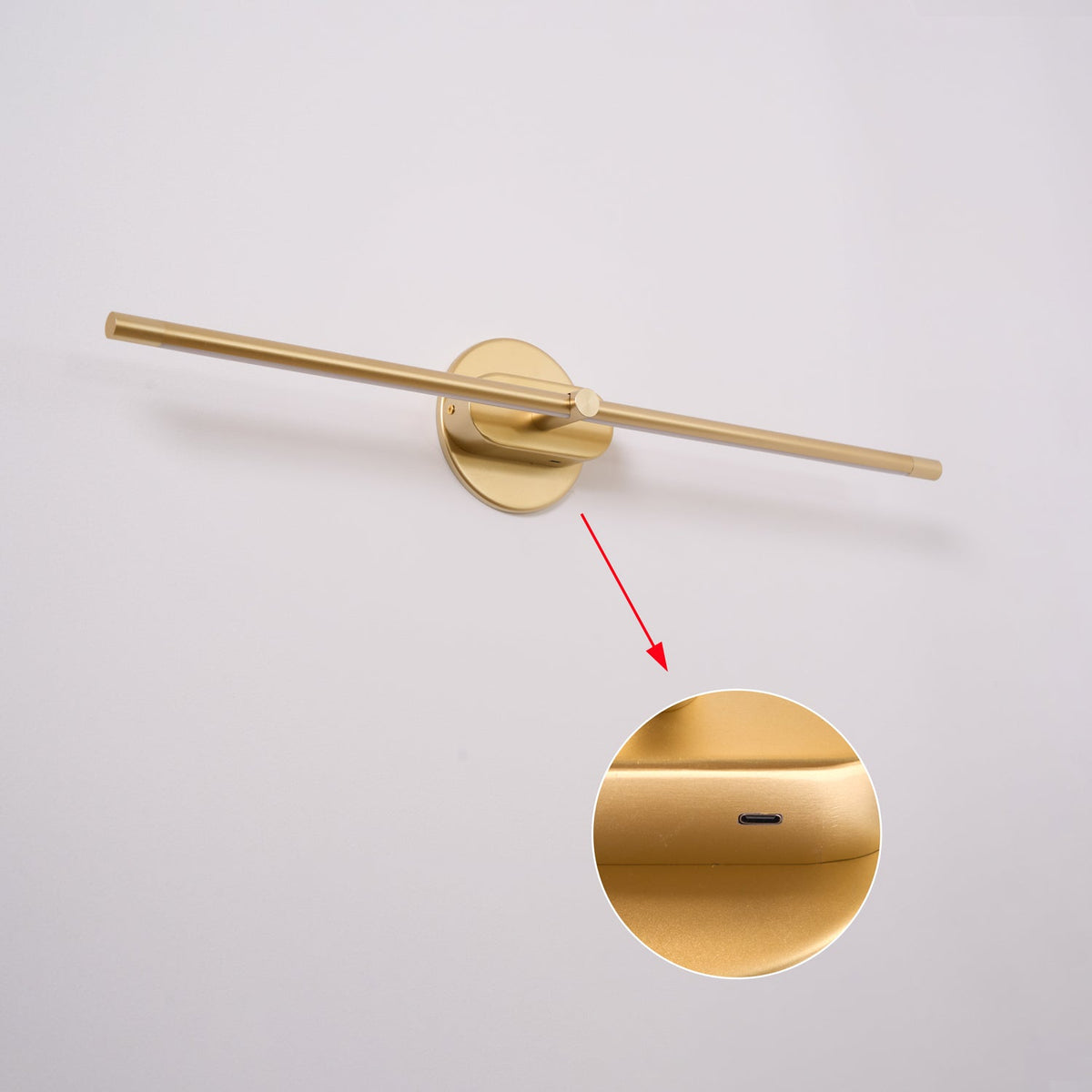 Rechargeable LED Picture Light 27 Inch Gold, Battery Operated Cordless Art Display Sconce, Dimmable Accent Lighting for Hallway Bedroom | Lonoma