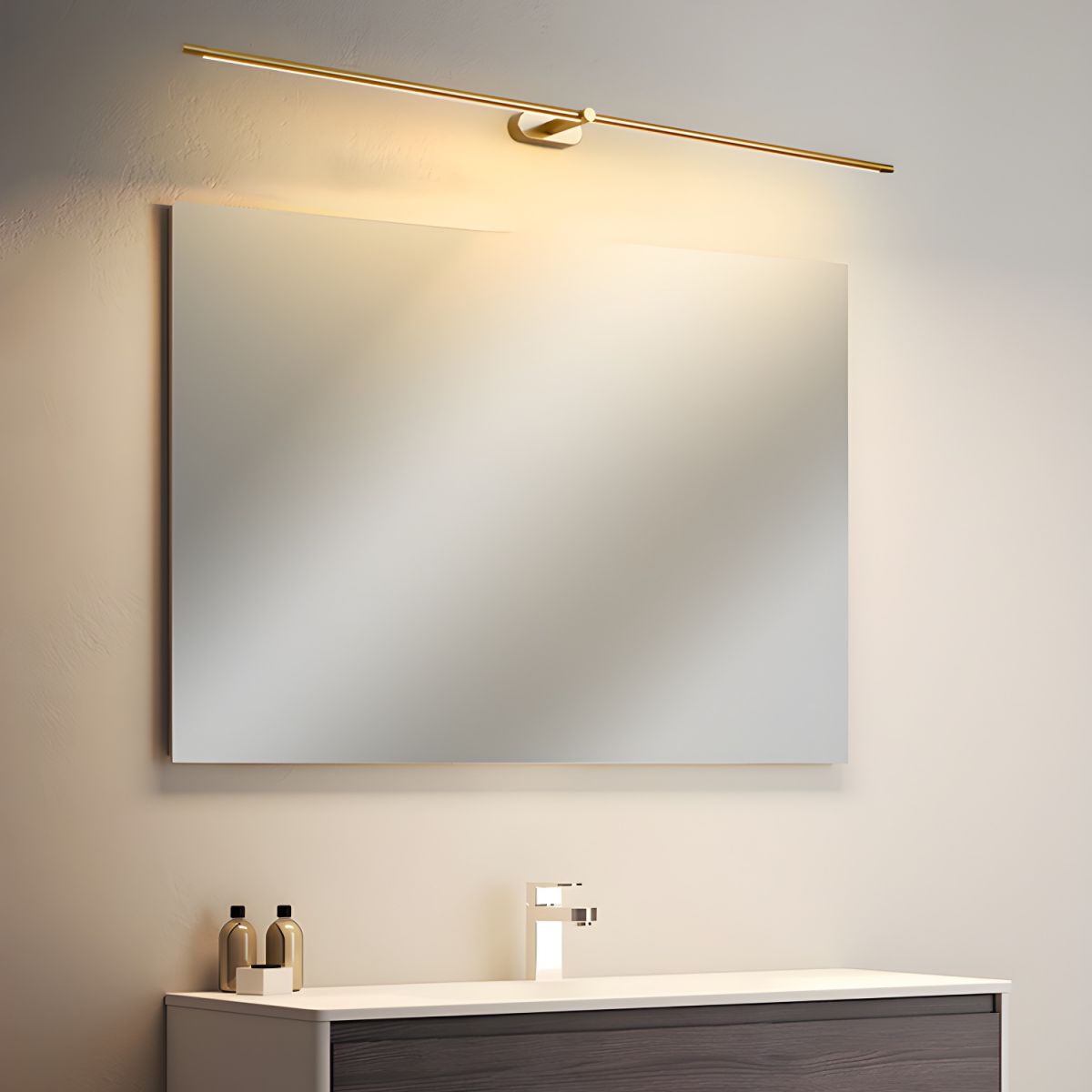 Rechargeable LED Picture Light 27 Inch Gold, Battery Operated Cordless Art Display Sconce, Dimmable Accent Lighting for Hallway Bedroom | Lonoma