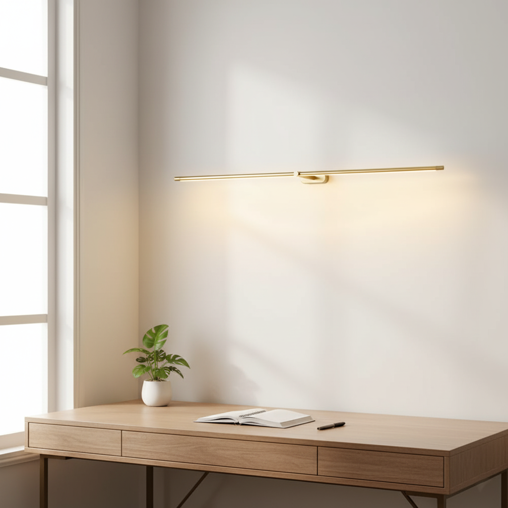 Rechargeable LED Picture Light 27 Inch Gold, Battery Operated Cordless Art Display Sconce, Dimmable Accent Lighting for Hallway Bedroom | Lonoma