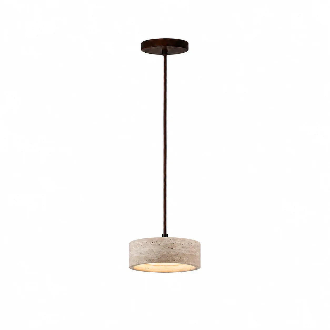 Suspension en Travertine Crème Naturel Style Wabi Sabi pour Salle à Manger Chambre Éclairage Doux Minimaliste | Koossa