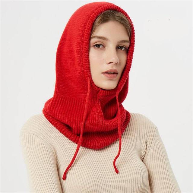 Women's Hooded Scarf — Warm Winter Neck Warmer with Adjustable Drawstrings for Cold Weather | Koossa