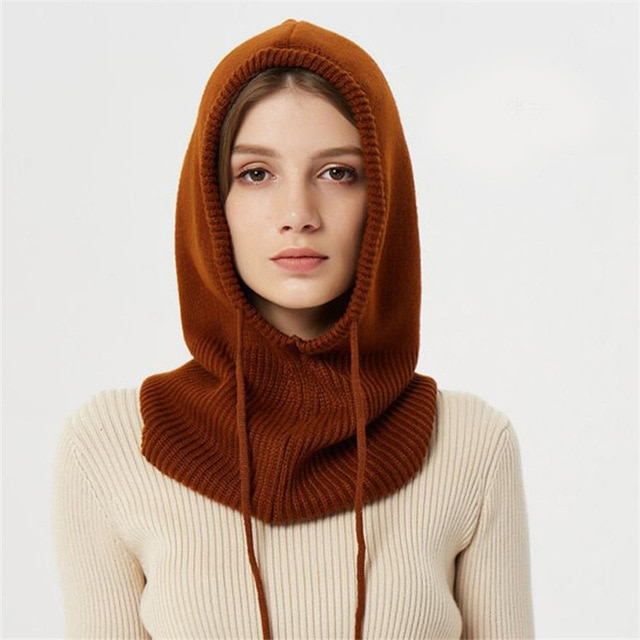 Women's Hooded Scarf — Warm Winter Neck Warmer with Adjustable Drawstrings for Cold Weather | Koossa