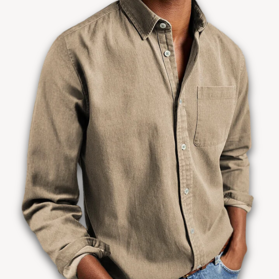 Men's Long Sleeve Cotton Shirt in Classic Colours for Smart Casual Wear | Koossa