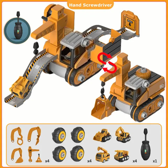 Take-Apart Truck Toy Set with Electric Screwdriver for Kids Ages 3+ | STEM Building Vehicle, Construction Toy for Toddlers & Preschoolers | Lonoma
