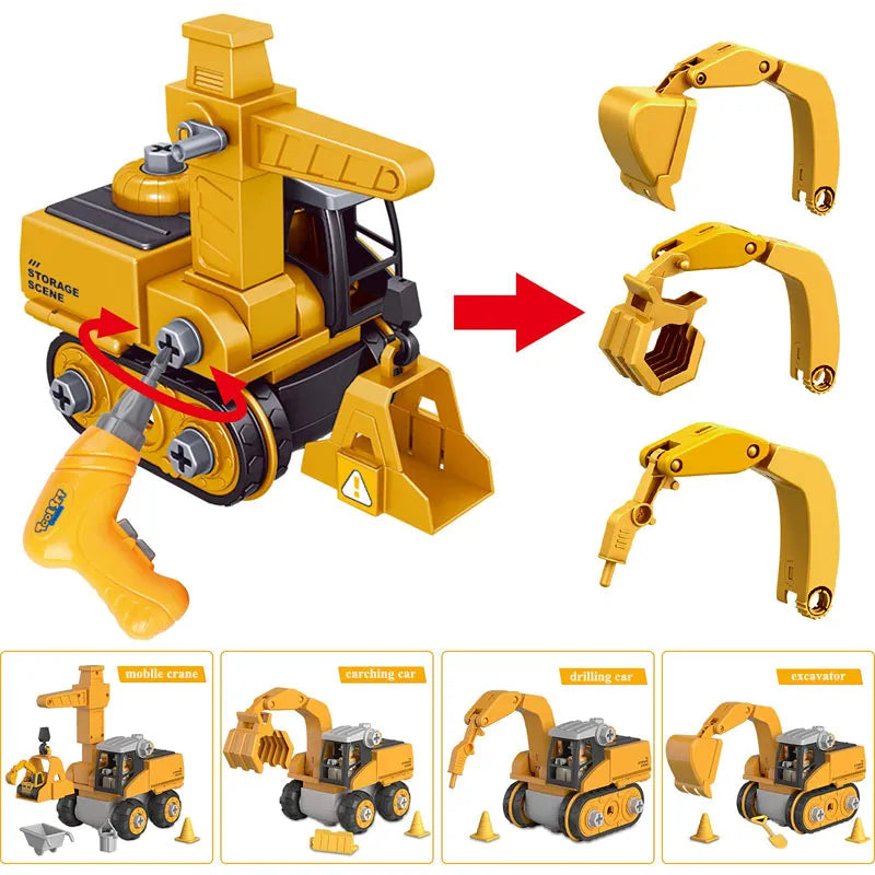 Take-Apart Truck Toy Set with Electric Screwdriver for Kids Ages 3+ | STEM Building Vehicle, Construction Toy for Toddlers & Preschoolers | Lonoma