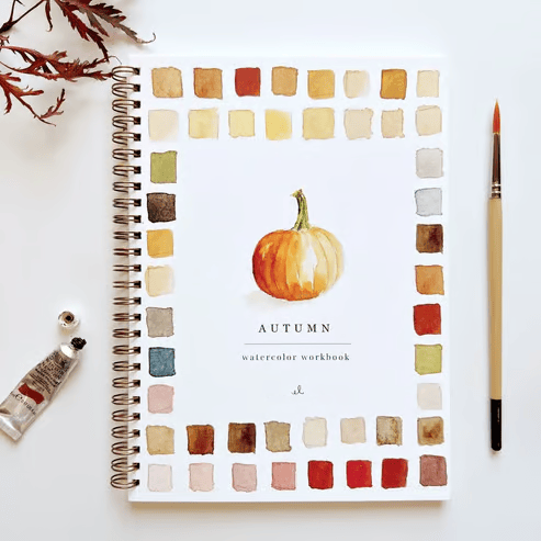 Watercolor Painting Workbook for Beginners, Step-by-Step Guided Lessons with Pre-Drawn Outlines, Spiral-Bound Art Book for Adults & Kids | Lonoma