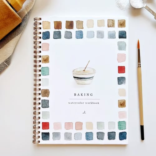 Watercolor Painting Workbook for Beginners, Step-by-Step Guided Lessons with Pre-Drawn Outlines, Spiral-Bound Art Book for Adults & Kids | Lonoma