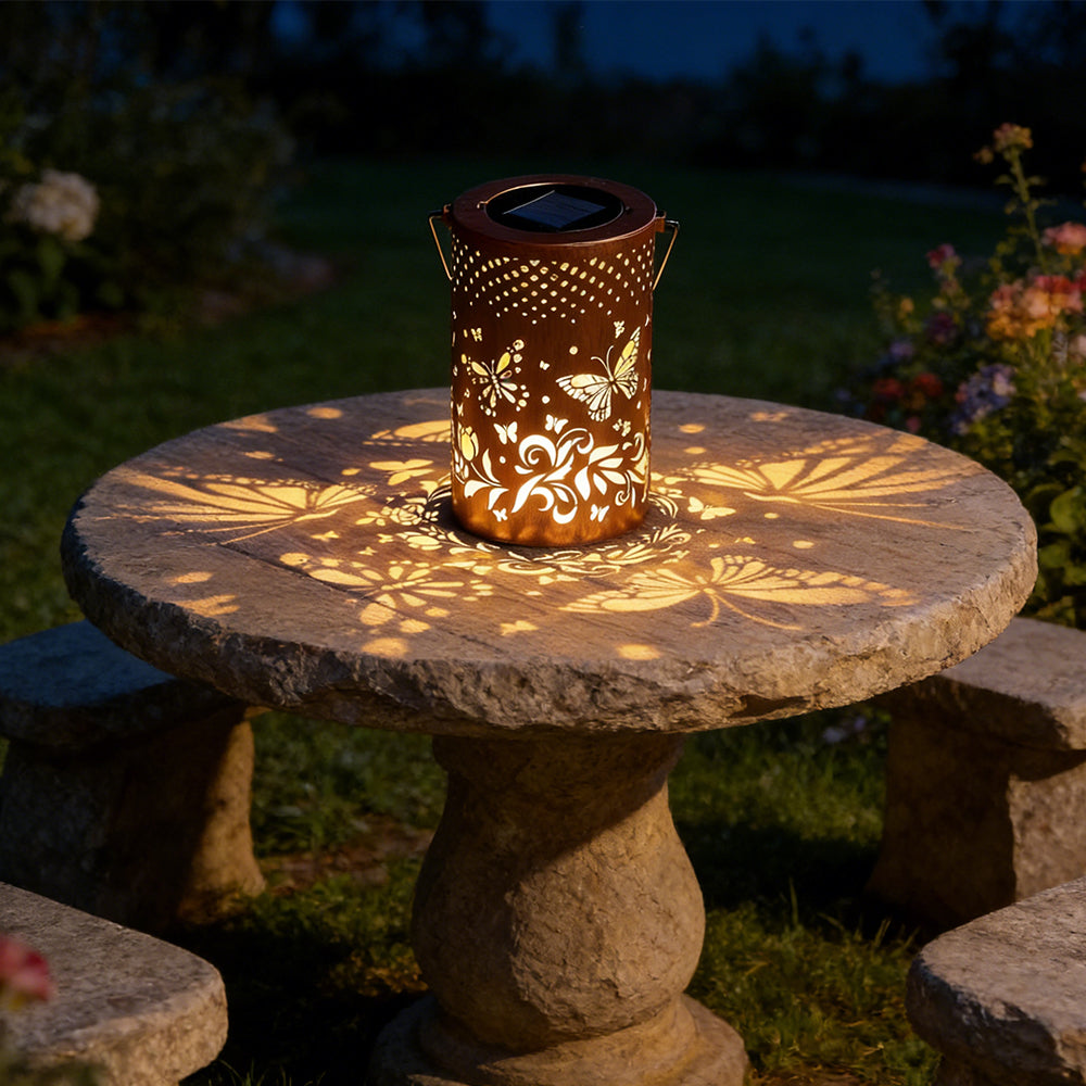 Lanterne solaire décorative motif arbre de vie IP55 pour jardin terrasse villa à suspendre ou poser LED blanc | Koossa