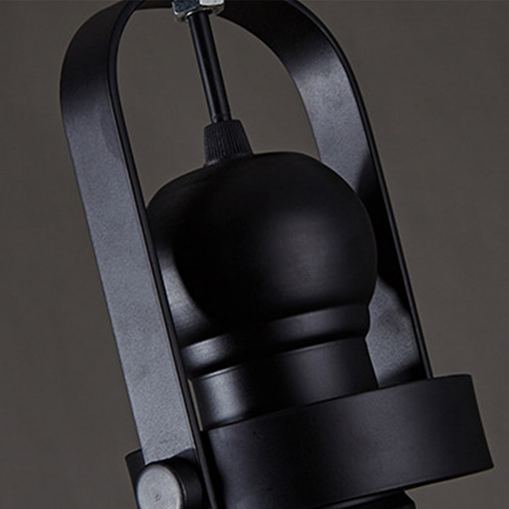 Black Iron Glass Pendant Light, 12 in Hanging Fixture with Adjustable Chain, E26 Socket for Kitchen Island, Dining Room, Bedroom | Lonoma