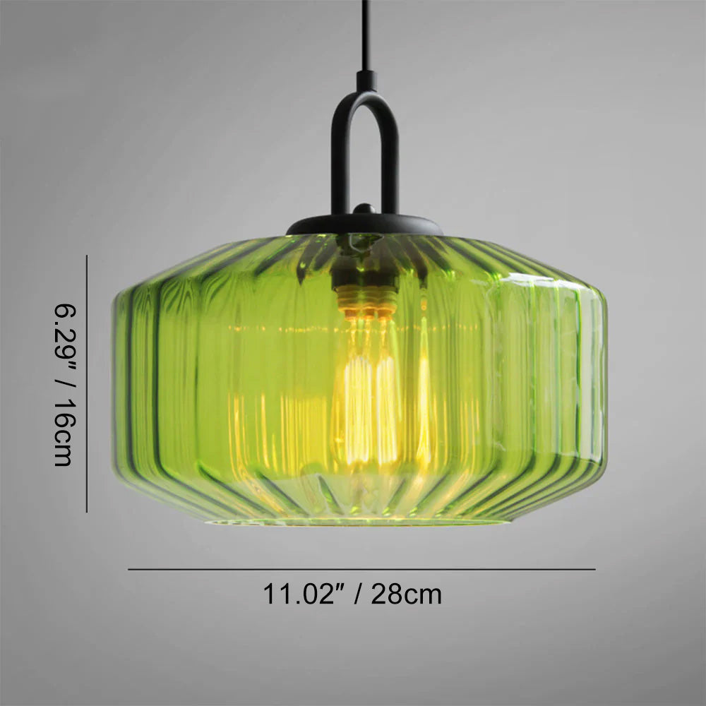 Hand-Blown Glass Pendant Light, 11 in Integrated LED Hanging Fixture for Kitchen, Dining Room, Hallway, Entryway & Bedroom Ceiling | Lonoma