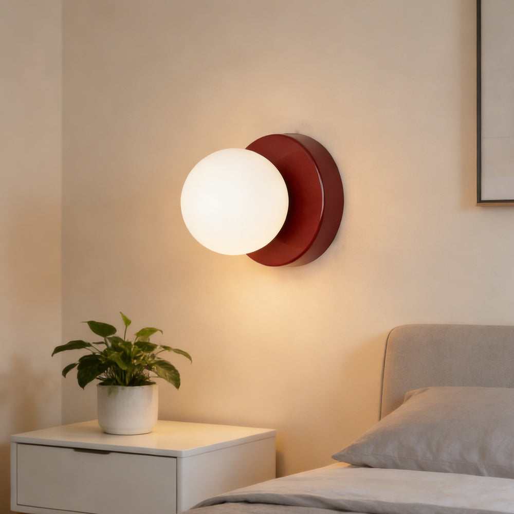Glass Dome Wall Sconce 4.7 in Tall Metal Indoor Wall Light – Hallway, Bedroom & Entryway Accent Lighting, E26 Base, Rust-Resistant | Lonoma