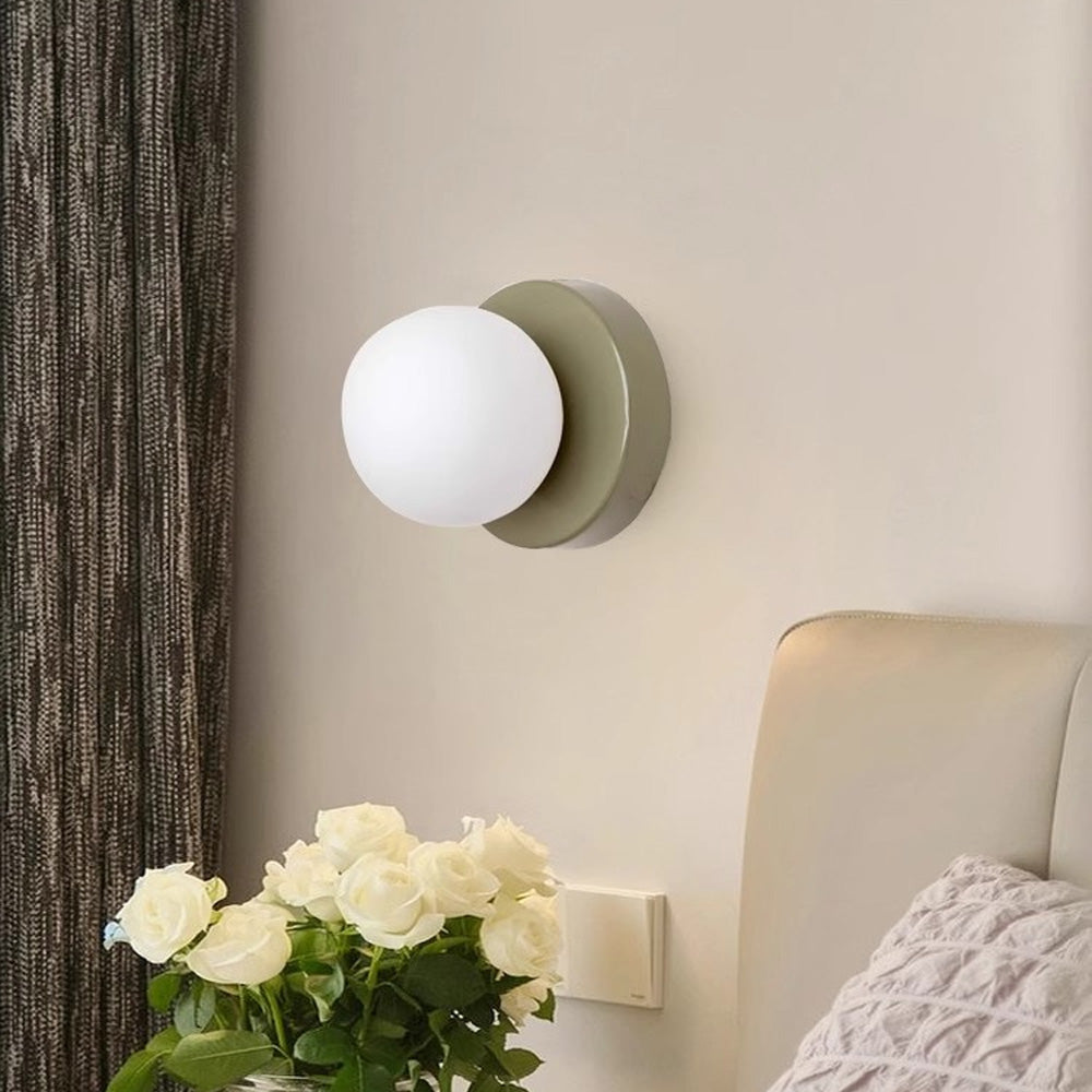 Glass Dome Wall Sconce 4.7 in Tall Metal Indoor Wall Light – Hallway, Bedroom & Entryway Accent Lighting, E26 Base, Rust-Resistant | Lonoma
