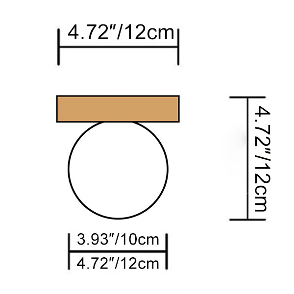 Glass Dome Wall Sconce 4.7 in Tall Metal Indoor Wall Light – Hallway, Bedroom & Entryway Accent Lighting, E26 Base, Rust-Resistant | Lonoma