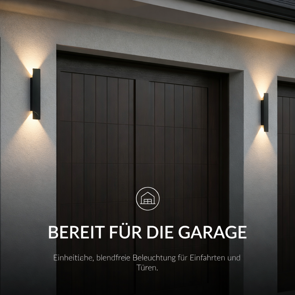 Applique murale LED extérieure IP65 aluminium noir éclairage bidirectionnel blanc chaud façade terrasse | Koossa