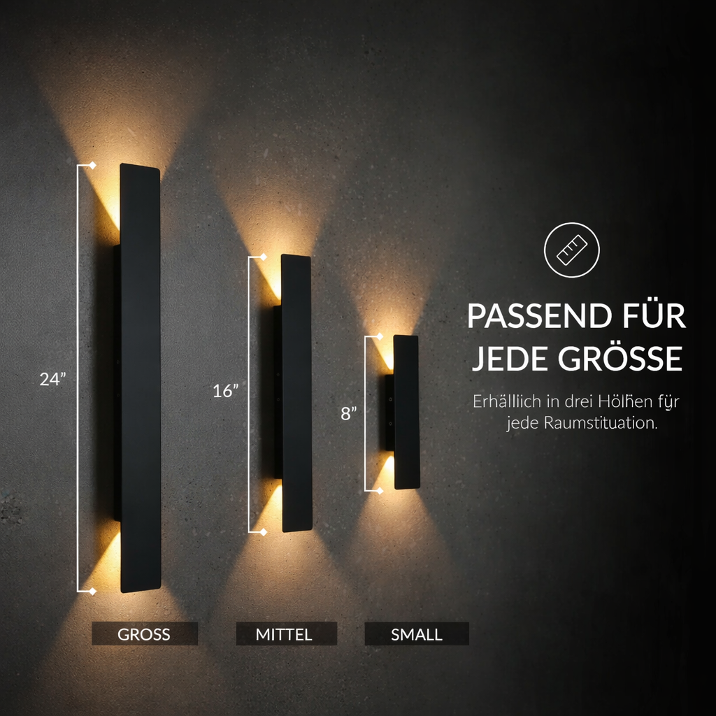 Applique murale LED extérieure IP65 aluminium noir éclairage bidirectionnel blanc chaud façade terrasse | Koossa