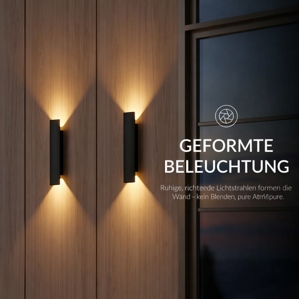 Applique murale LED extérieure IP65 aluminium noir éclairage bidirectionnel blanc chaud façade terrasse | Koossa