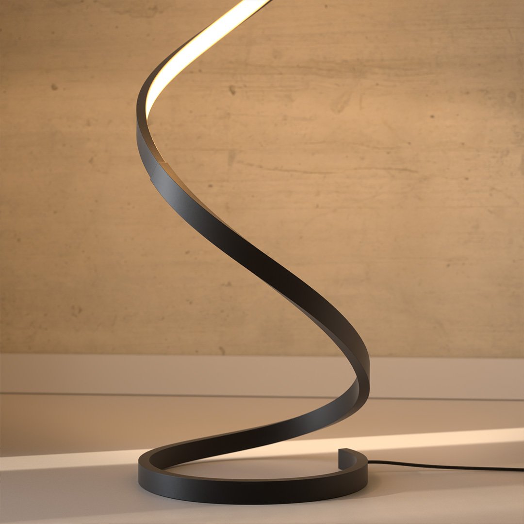 Lampadaire LED à spirale dimmable moderne minimaliste design épuré luminaire contemporain pour salon et séjour | Koossa