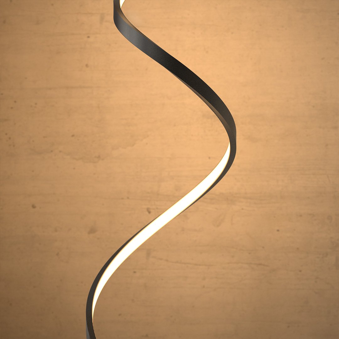 Lampadaire LED à spirale dimmable moderne minimaliste design épuré luminaire contemporain pour salon et séjour | Koossa