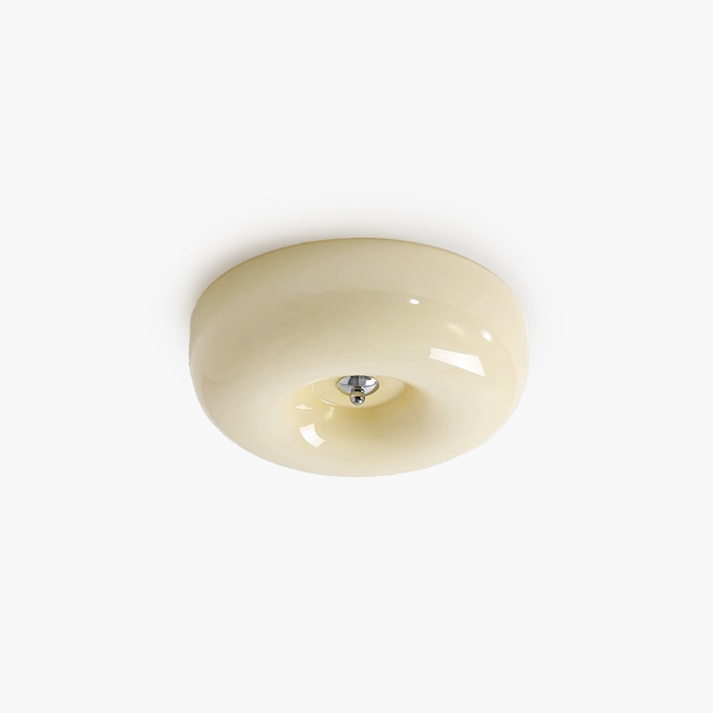 Glass Flush Mount Ceiling Light with Adjustable Color Temperature, Dimmable LED Fixture for Bedroom, Hallway, or Small Rooms | Lonoma