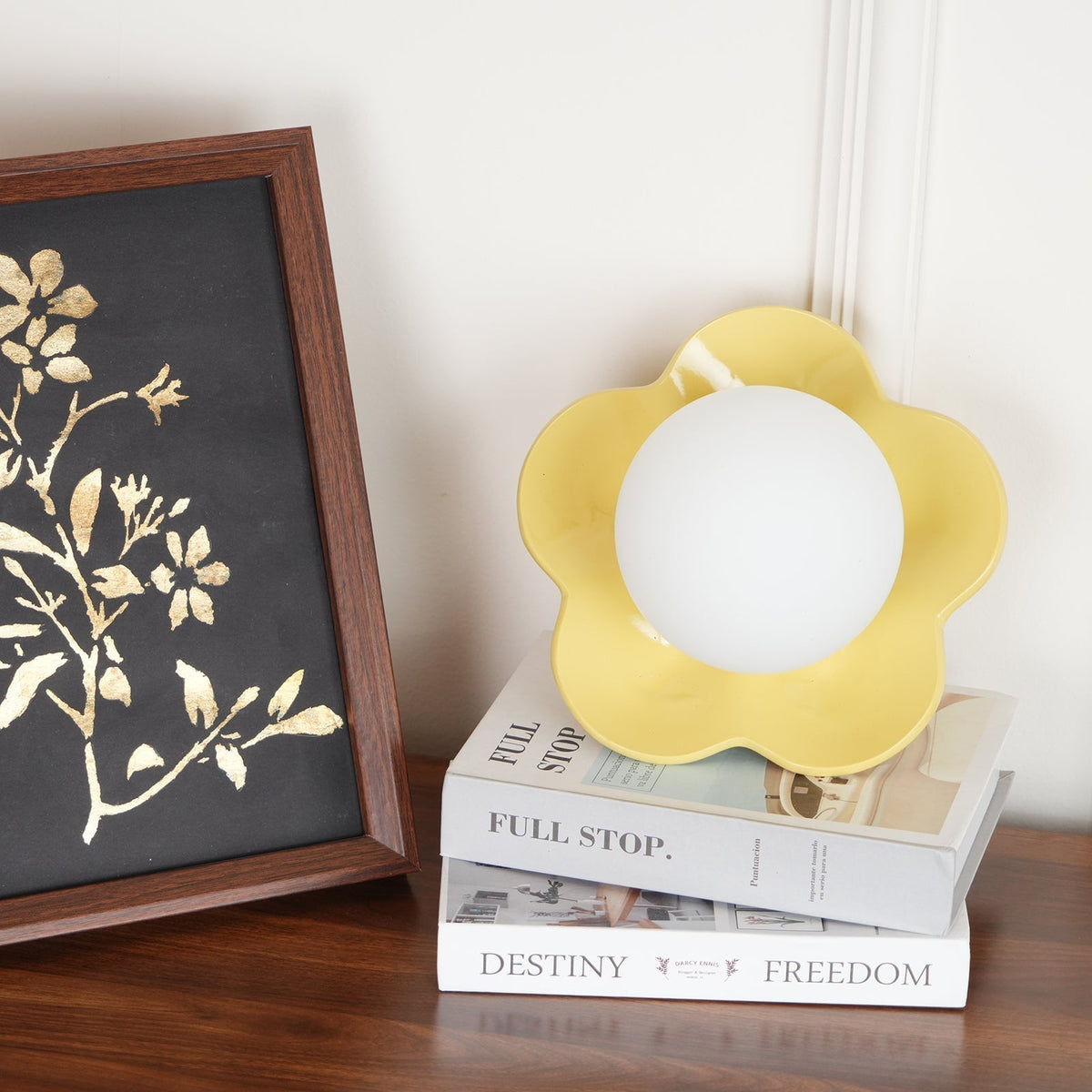 Floral Glass Wall Sconce with Resin Base - Dimmable G9 Single-Bulb Fixture for Bedroom, Living Room, Hallway - Modern Flower-Shaped Accent | Lonoma