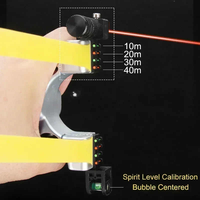 Lance-pierre de précision avec viseur LED, niveau à bulle intégré et poignée ergonomique pour tir sportif extérieur | Koossa