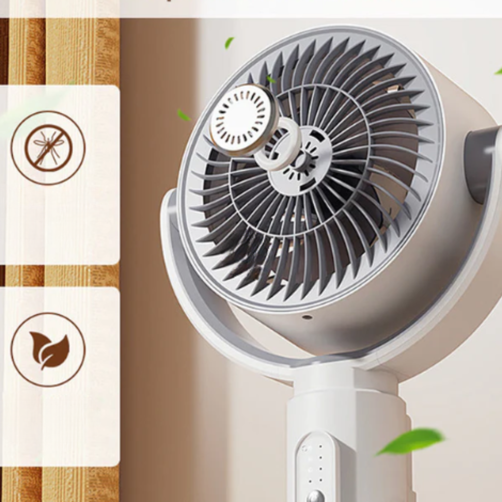 Ventilateur sur Pied Silencieux 10 W 5 Vitesses Réglable en Hauteur Bureau Chambre Salon Intérieur Moderne | Koossa