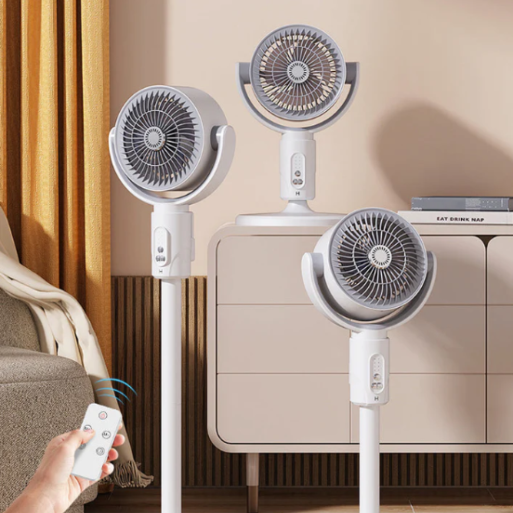 Ventilateur sur Pied Silencieux 10 W 5 Vitesses Réglable en Hauteur Bureau Chambre Salon Intérieur Moderne | Koossa