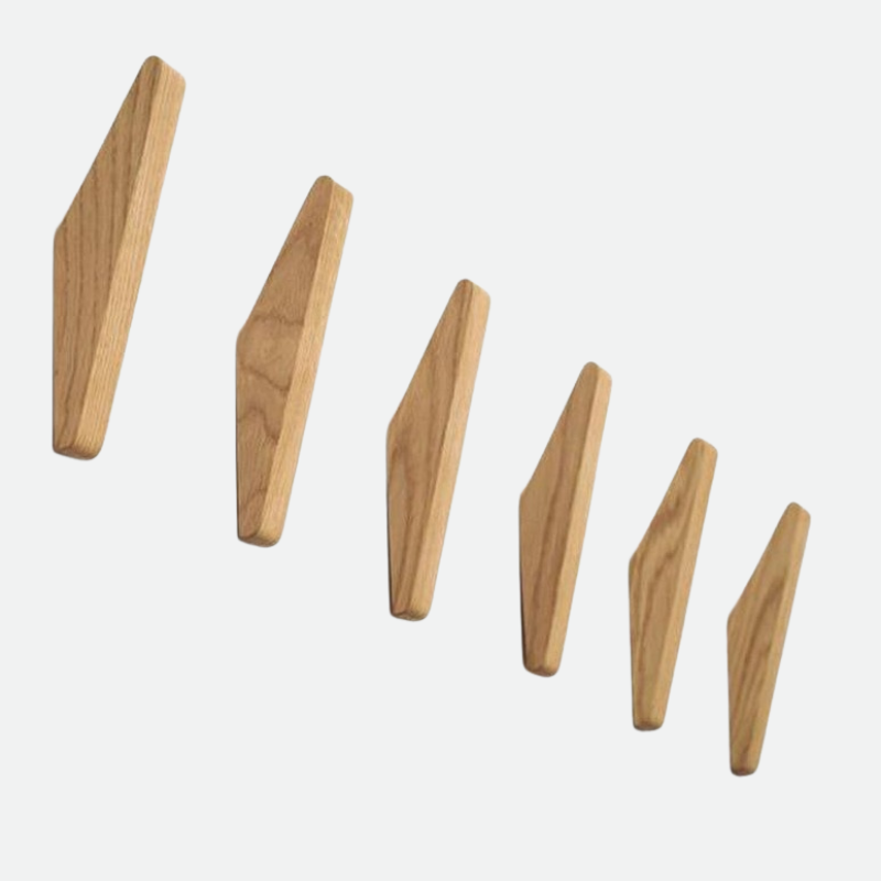 Duo de crochets muraux bois massif 13,5 cm minimaliste entrée salle de bains chambre organisation épurée | Koossa