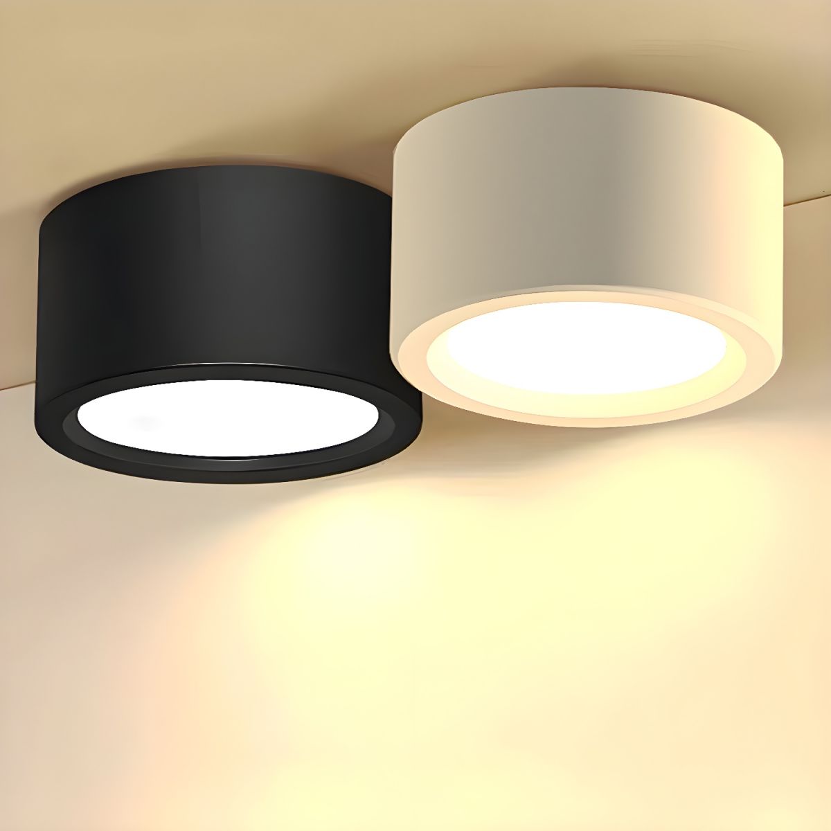 Surface Mount LED Ceiling Light Round 4–7 in Adjustable Color Temperature Black White for Kitchen Hallway Bedroom Living Room | Lonoma